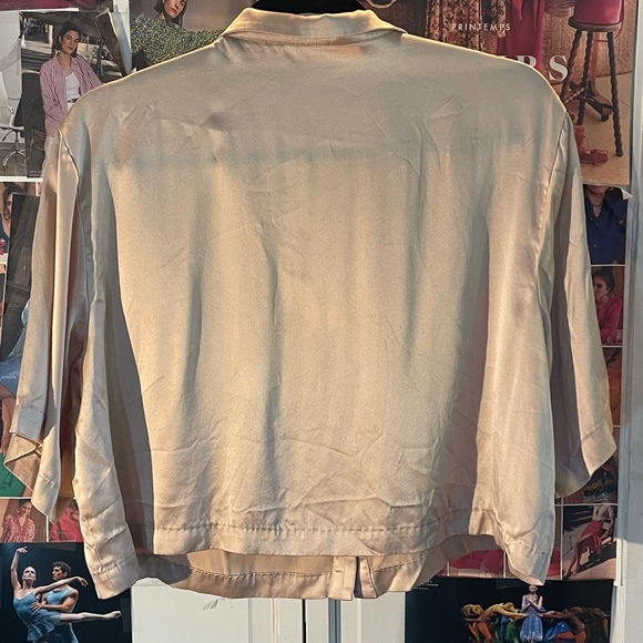 Lunya Washable Silk Button Down Top in Delicate Pink, Size S - Picture 3 of 6